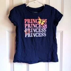 Children's Place Girls Princess Butterfly T Shirt Navy Size S (5/6)